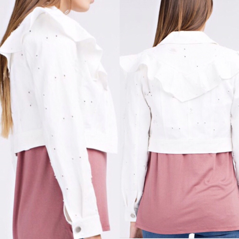 Distressed Crop Denim Jacket